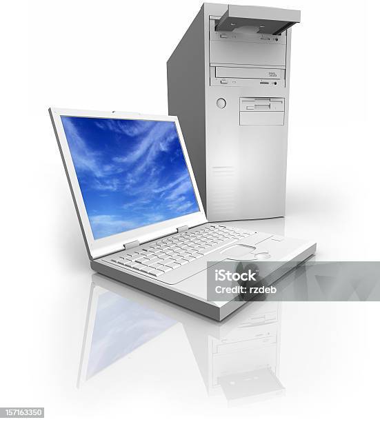 Laptop Oder Pc Stockfoto und mehr Bilder von Blau - Blau, ClipArt, Computer