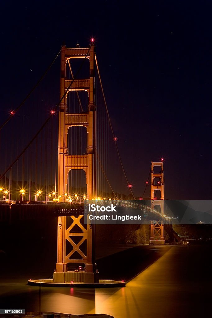 Golden Gate Bridge at night, San Francisco  American Culture Stock Photo