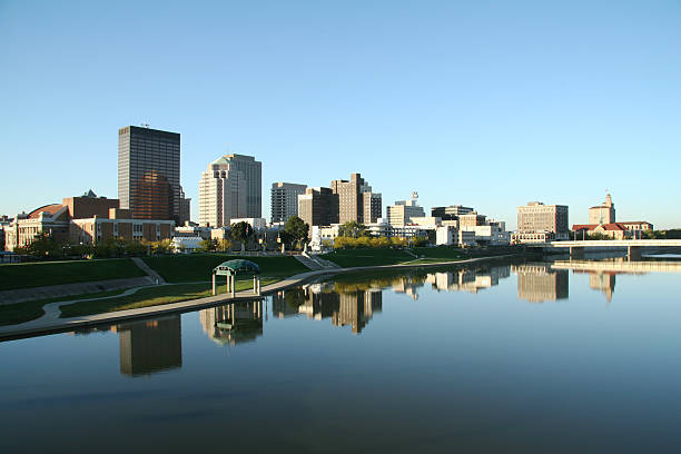 Dayton Morning Cityscape Skyline  dayton ohio skyline stock pictures, royalty-free photos & images