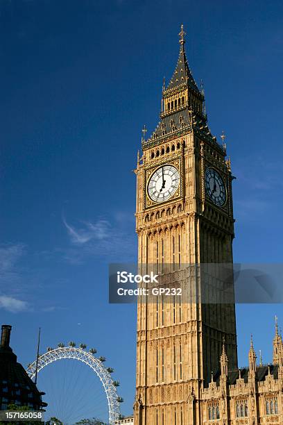 El Big Ben Y El Ojo De Londres Foto de stock y más banco de imágenes de Big Ben - Big Ben, Rueda del milenio, Aire libre