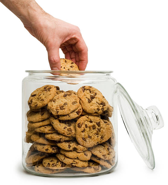 Cookie Thief With Clipping Path Stock Photo - Download Image Now - Cookie Jar, Cookie, Jar - iStock