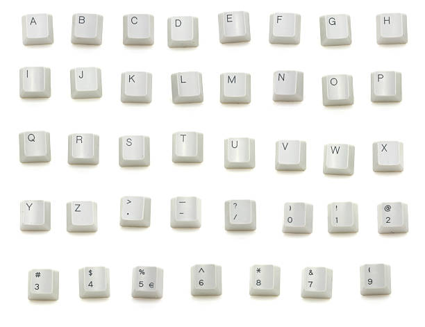 Keyboard Keys Kit Keys from a keyboard isolated on white.  Write your own message.  Includes full alphabet and numbers. computer key stock pictures, royalty-free photos & images