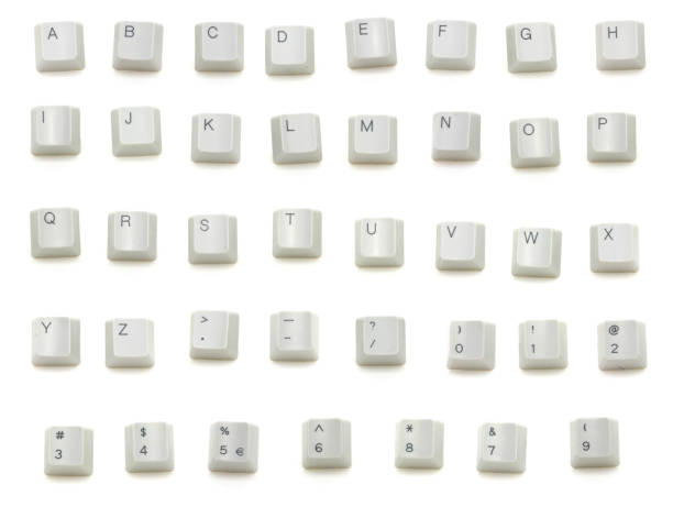 Keyboard Keys Kit Keys from a keyboard isolated on white. Write your own message. Includes full alphabet and numbers. computer key stock pictures, royalty-free photos & images