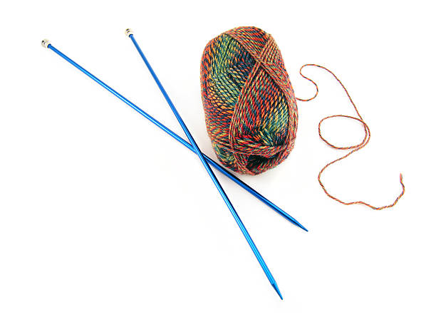 Knitting Needles and Yarn stock photo