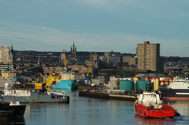 Aberdeen harbour A view of Aberdeen harbour. aberdeen scotland stock pictures, royalty-free photos & images