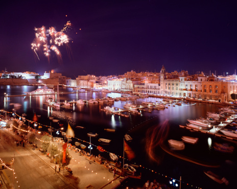 Malta Fireworks Festival 2023 at Valletta front harbour. A spectacle of lighs, colors and music