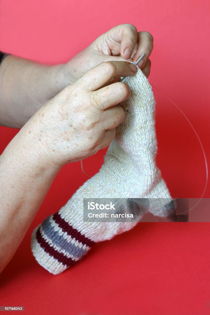 Stricken eine Socke - Lizenzfrei Loch Stock-Foto