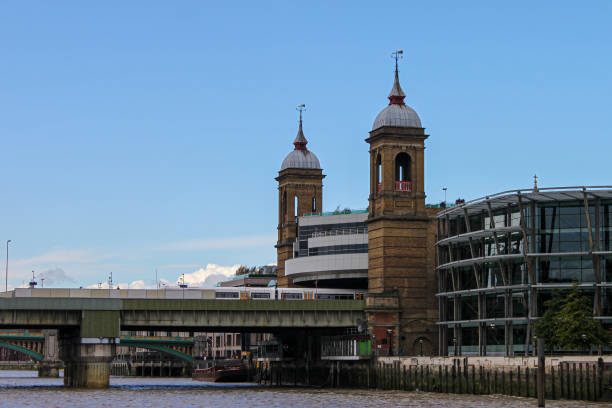 istock Low angle view of a buildings and a bridge 1571686361