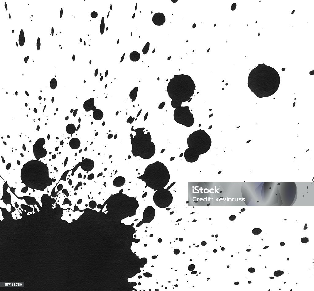 黒色ペイントを散りばめたホワイトのキャンバス - カラフルのロイヤリティフリーストックフォト
