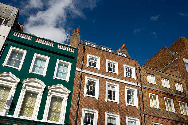 Traditional and typical architecture of Soho Square, London stock photo