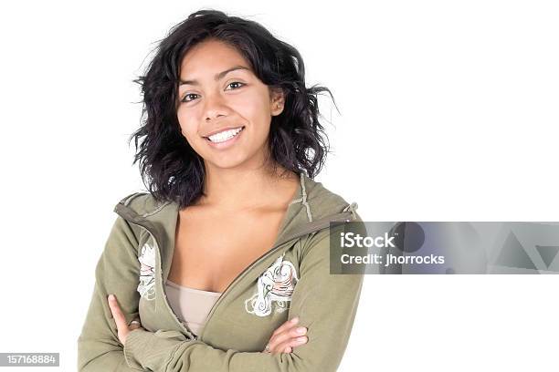 Alegre Informal Hispanic Teenage Girl Foto de stock y más banco de imágenes de Mexicano - Mexicano, Mujeres, Recortable