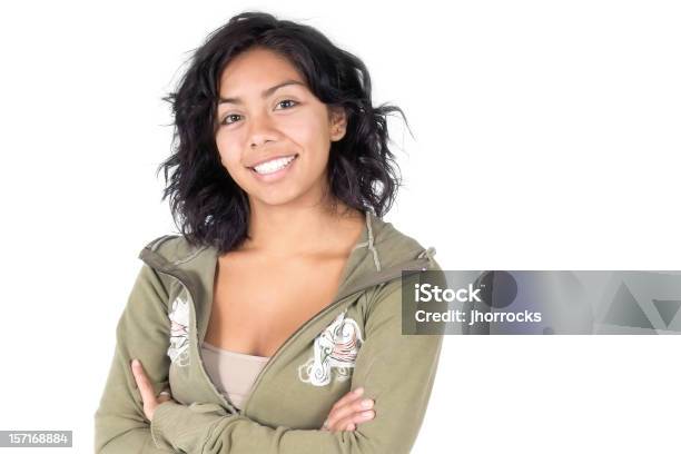 Foto de Adolescente Alegre Casual Hispânica e mais fotos de stock de Figura para recortar - Figura para recortar, Mexicano, Mulheres