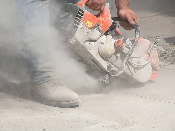 istock Dust from Cutting Concrete with a Circular Saw 157168901