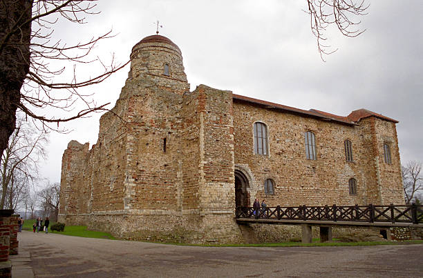 Colchester Castle Colchester Castle, built on the site of an ancient Roman temple using recycled Roman bricks. essex england photos stock pictures, royalty-free photos & images