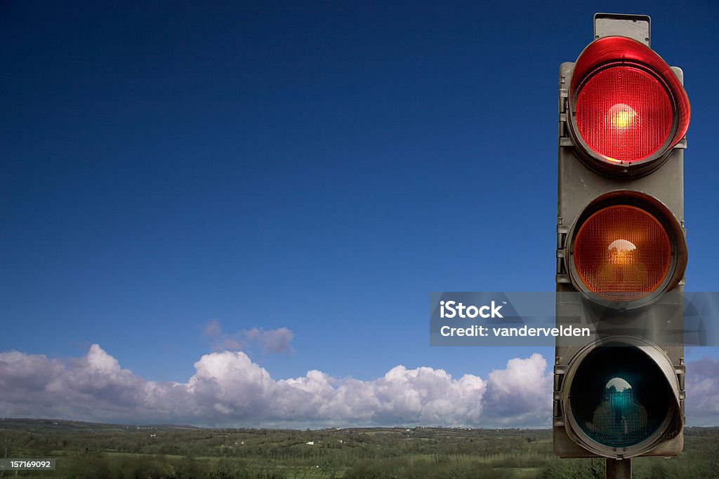 Pays feu de signalisation - Photo de Bleu libre de droits