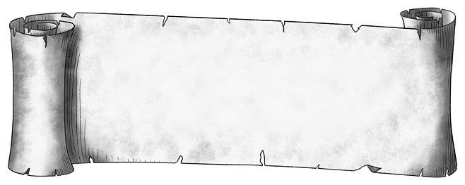 illustration of a gray parchment in pencil lines and watercolor with text space on white background