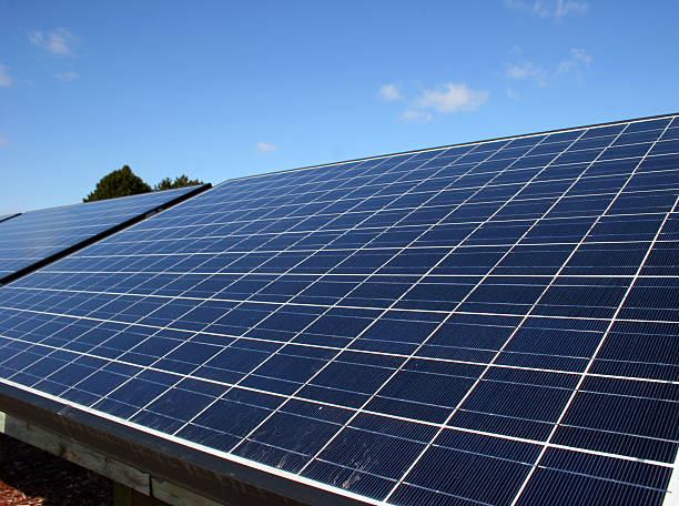 pannelli solari - fuel cell solar panel solar power station control panel foto e immagini stock