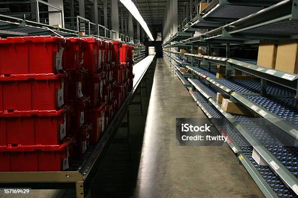 Conveyor And Racks Stock Photo - Download Image Now - Radio Frequency Identification, Freight Transportation, Warehouse