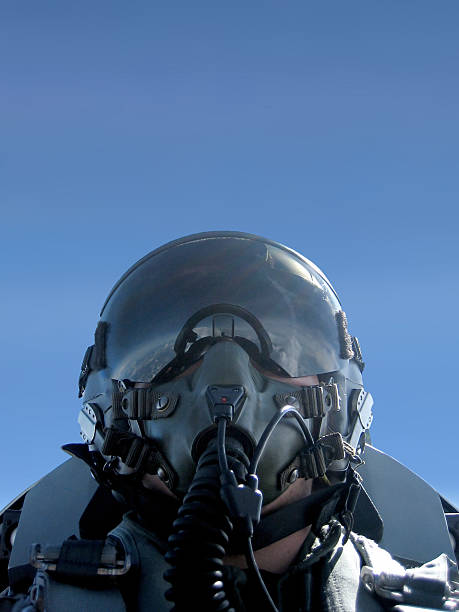 To Infinity and Beyond! A fighter pilot looking up, a self portrait. pilot photos stock pictures, royalty-free photos & images