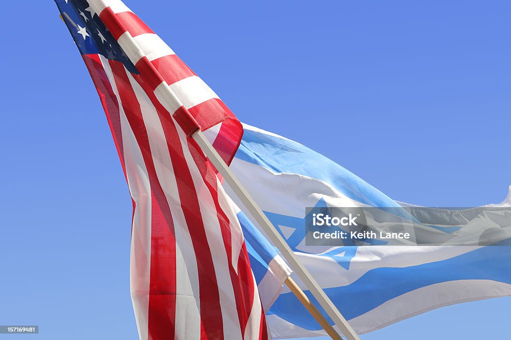 American and Israeli Flags - Foto de stock de EE.UU. libre de derechos