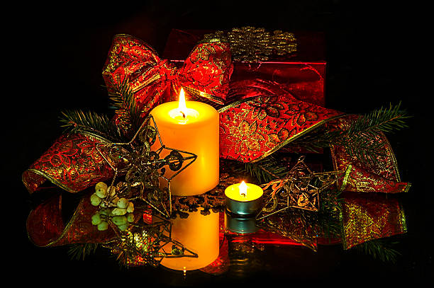 Christmas Decorations background stock photo