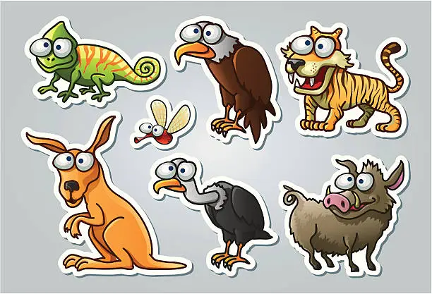 Vector illustration of Illustrated animals