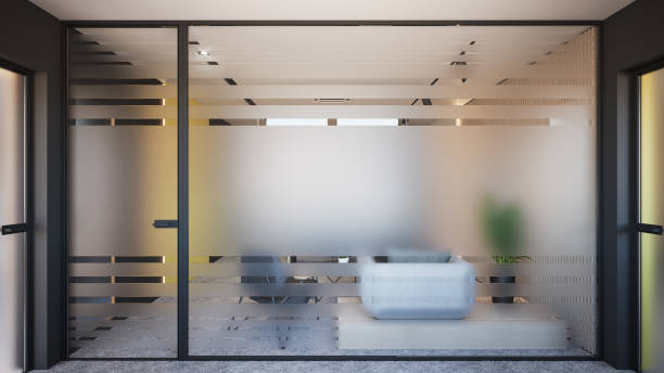 design d'interni. immagine generata dal computer di office. atrio d'ingresso. visualizzazione architettonica. rendering 3d. immagine - ufficio foto e immagini stock