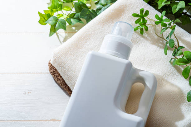 istock Laundered towels and fabric softener 1571727118