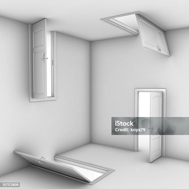 Photo libre de droit de Abstrait Portes 3d Illustration banque d'images et plus d'images libres de droit de Porte - Entrée - Porte - Entrée, Labyrinthe, Forme tridimensionnelle