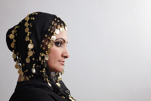 Portrait of a mysterious middle eastern woman