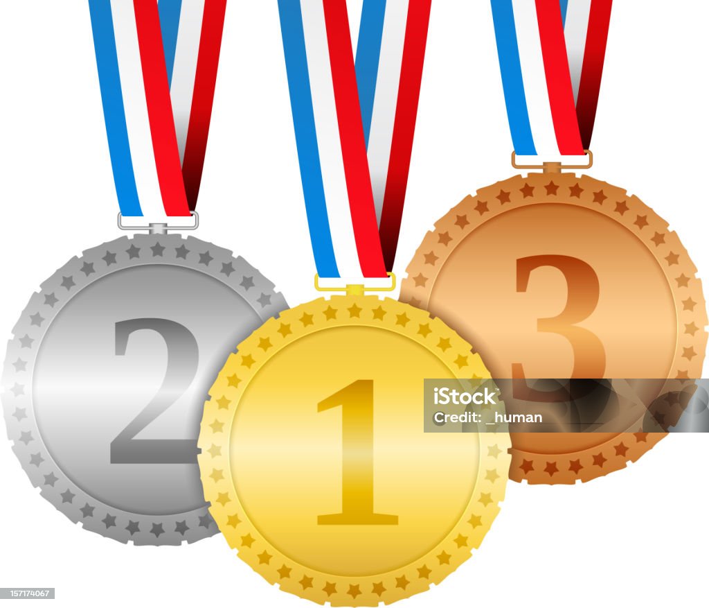 Medals Golden, silver and bronze medals, vector eps10 illustration (transparent effect used to create shadows) Achievement stock vector