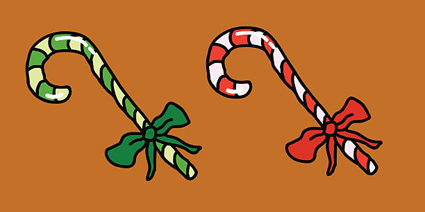 Christmas Candy Canes vector art illustration