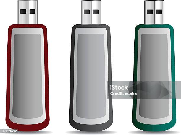 Unidade Flash Usb - Arte vetorial de stock e mais imagens de Cabo USB - Cabo USB, Dispositivo de Memória USB, Acessório
