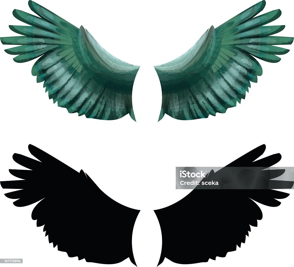 wings - arte vectorial de Ala de animal libre de derechos