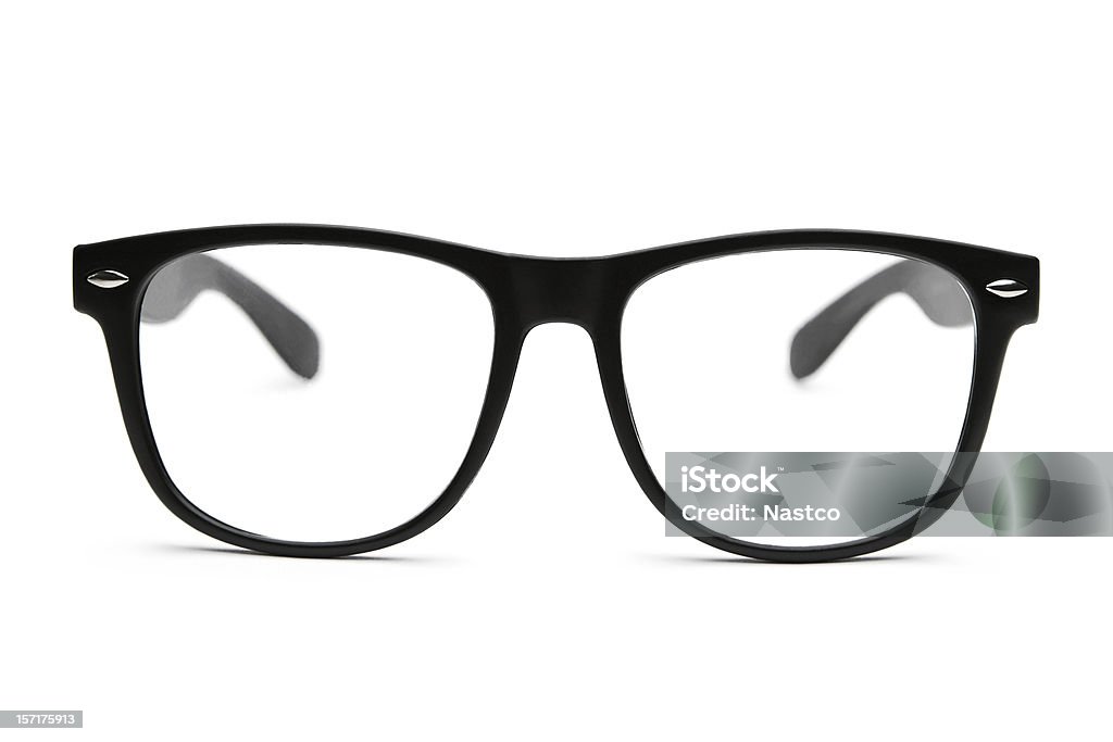 nerd Gafas Retro Aislado en blanco con trazado de recorte - Foto de stock de Gafas libre de derechos