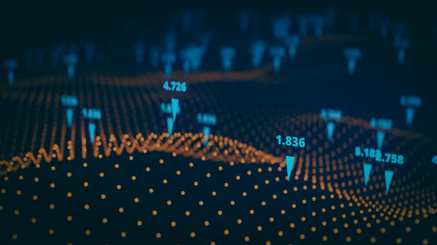 istock Technology and science related concept background with lines and dots, 3d rendering 1571769787