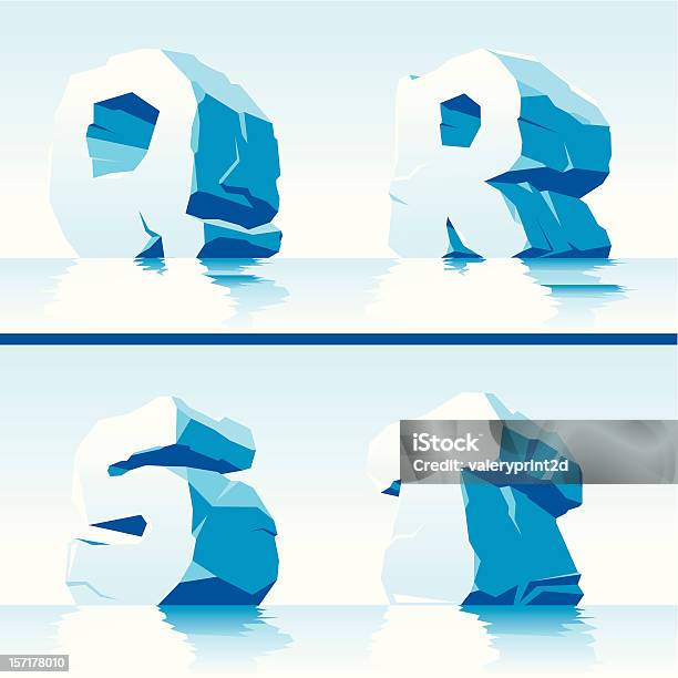 Alfabeto De Gelo Parte 5 - Arte vetorial de stock e mais imagens de Gelo - Gelo, Alfabeto, Tridimensional