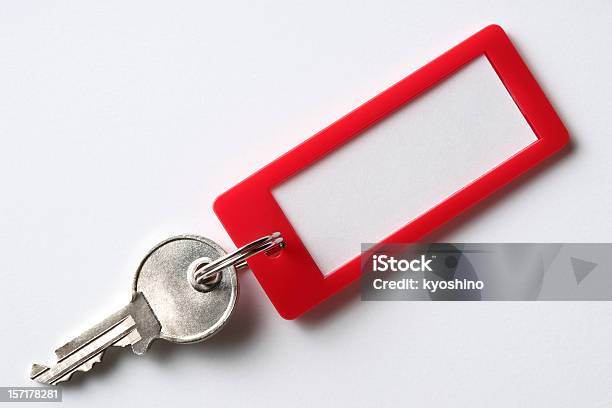 ブランクプラスチックタグ赤色キーに白背景 - プラスチックのストックフォトや画像を多数ご用意 - プラスチック, ラベル, 鍵