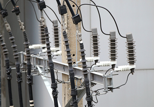 Terminator Cable Support High Voltage Cable Terminators And Lightning Arresters Installed On ...