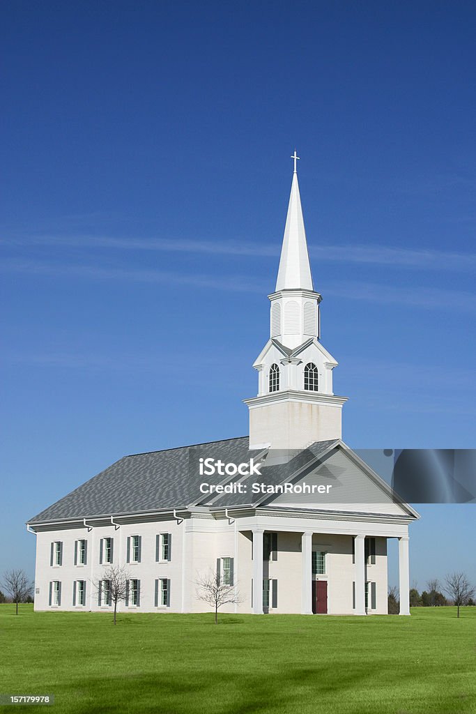 White Community Church White Community Church. New England Colonial style. Church Stock Photo