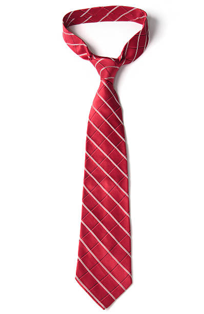 roter krawatte auf weiß - krawatte stock-fotos und bilder