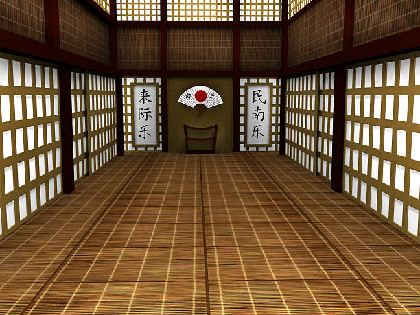 Japanese Dojo (Rendering) stock photo