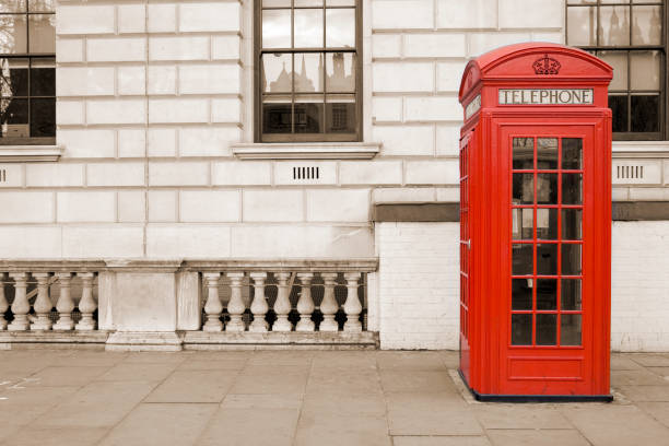 istock Old fashioned UK red telephone box on Whitehall, London 157180104