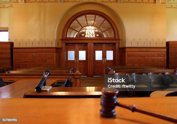 Courtroom 1 Stock Photo - Download Image Now - Courtroom, Courthouse, No People