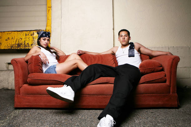 istock Couple Resting on Couch Portrait 157180224