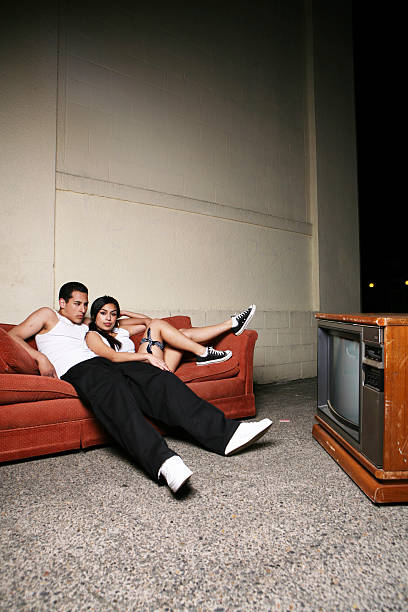 istock Vertical Portrait of Couple on Couch 157180255