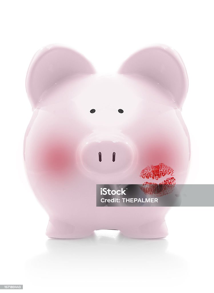 piggybank blushing - Foto de stock de Ahorros libre de derechos