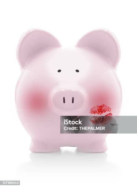 Piggybank Blushing Foto de stock y más banco de imágenes de Ahorros - Ahorros, Amistad, Amor - Sentimiento