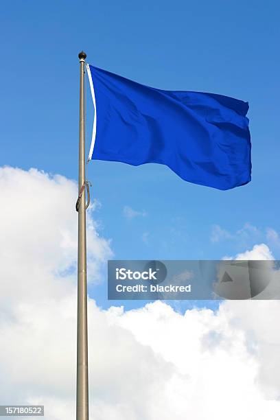 Blue Flag Stock Photo - Download Image Now - Flag, Blue, Blank