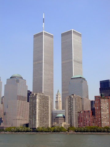 A view of New York city from the World Trade Center.